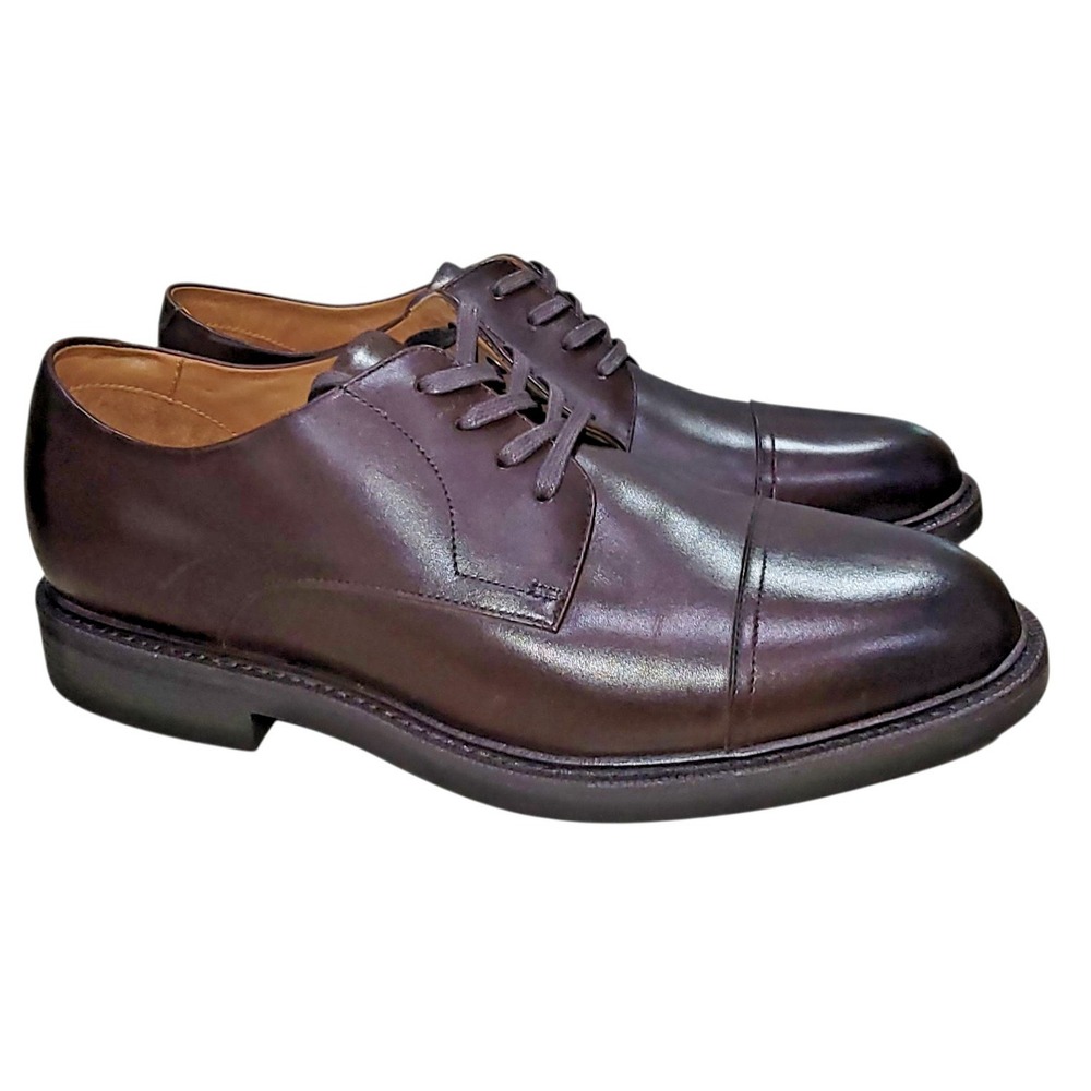 Polo Ralph Lauren Men's Asher Captoe Oxfords Leather Shoes‎ Brown US 11.5